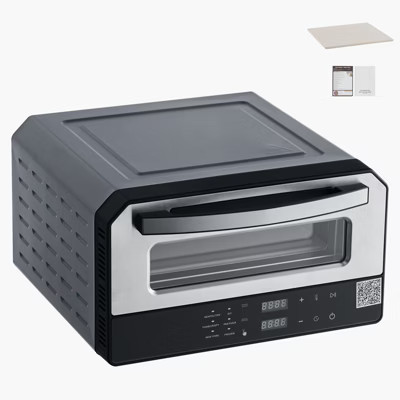 VEVOR Electric Pizza Oven, Smart Pizzas Maker Indoor with 5 Preset, 12-Inch Countertop Pizza Cooker w/ Touch Srceen, 750℉ Max Temp, Silver&Grey | Target