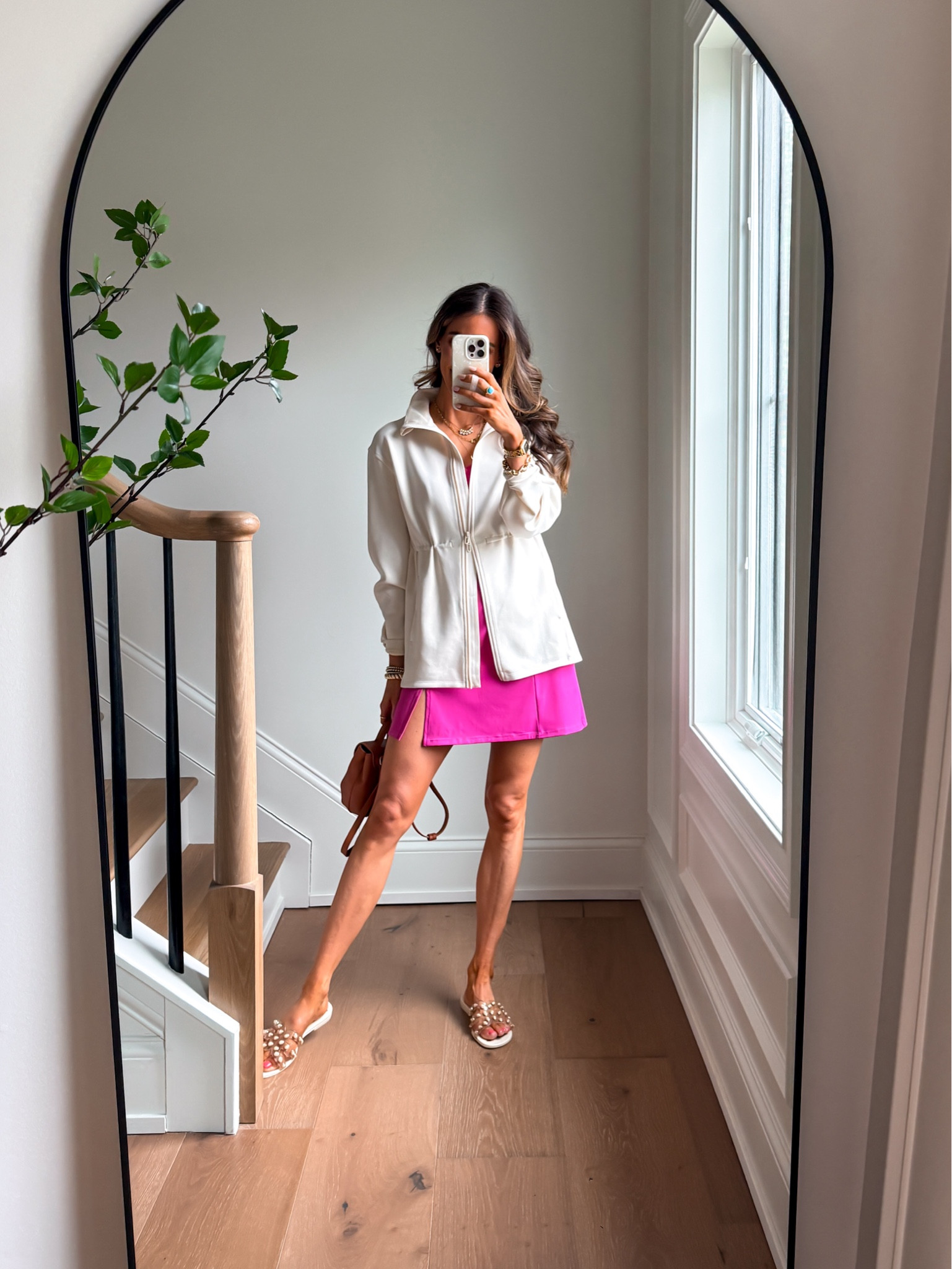 Wearing a small tennis dress with built in restroom friendly shorts and built in bra. Fits true to size. Jacket is buttery soft / wearing a small. Fits true to size. 

#LTKfitnessgoals #LTKselfcare #LTKmomlife