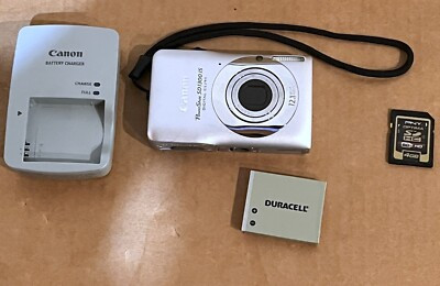 Canon Powershot SD1300 IS Digital Elph 12.1 MP Zoom 4x Silver 4 Gb SD Card  | eBay | eBay US