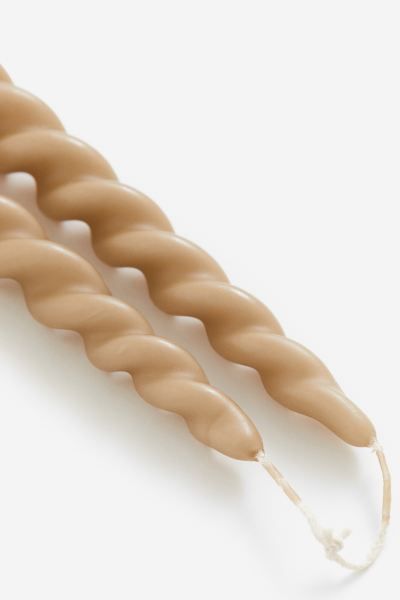2-pack Spiral Candles - Beige - Home All | H&M US | H&M (US + CA)