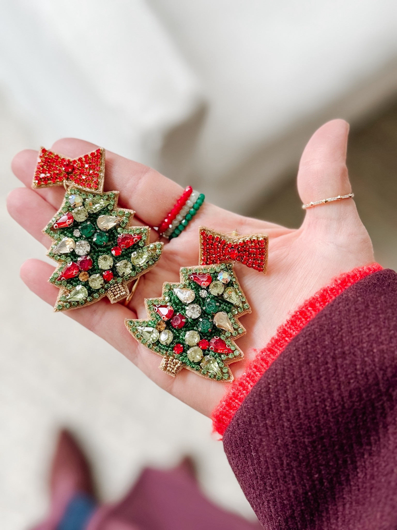 I found these festive beaded Christmas tree earrings at our local holiday festival, but found some that are similar. They add just the right touch to any Christmas outfit. Christmas earrings party outfit party earrings stocking stuffer gift idea for her 

#LTKHoliday #LTKGiftGuide #LTKFindsUnder50