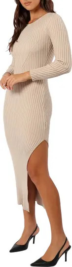 Ainsley Long Sleeve Side Slit Rib Sweater Dress | Nordstrom