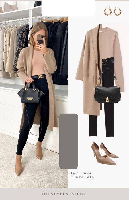 Love this color combo, will be using this look in a new work to weekend reel v soon. Wearing xs in cardigan and leggings. I’d size up on the pumps personally if u’re in between sizes. Read the size guide/size reviews to pick the right size.

Leave a 🖤 to favorite this post and come back later to shop

#knit long cardigan #beige pumps #zip hem legging #date night look #date night outfit #

#LTKSeasonal #LTKstyletip #LTKeurope