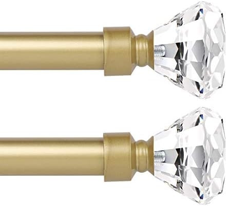 knobelite Gold (2 Pack)Window Treatment Single Curtain Rod, Adjustable Drapery Rod Set from 48 to 86 | Amazon (US)