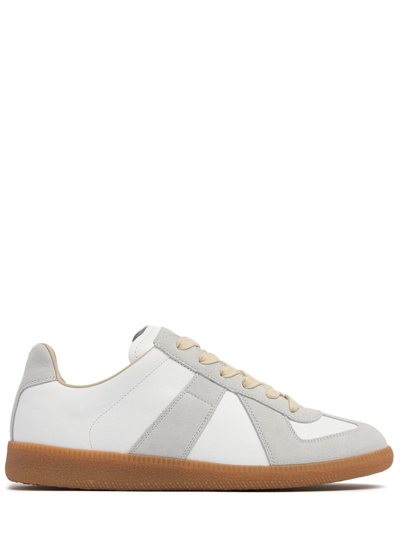 20mm Replica leather & suede sneakers | Luisaviaroma