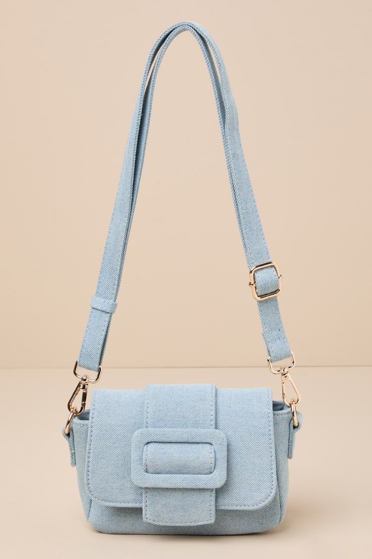 Flawless Essential Light Blue Denim Crossbody Bag | Lulus