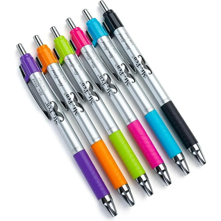 Mr. Pen No Bleed Pens, Bible Pens, Fine Tip, Assorted Color, Pack of 6 - Walmart.com | Walmart (US)