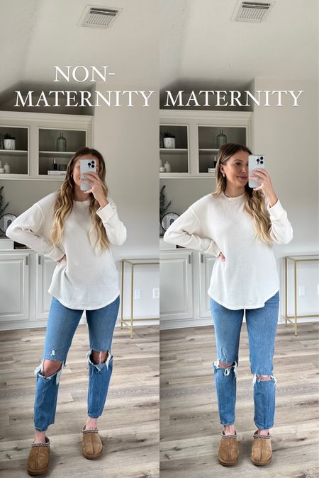 Maternity and non maternity Abercrombie jeans. Original size 26 long. I sized up to 27 long in maternity.

#LTKbump #LTKunder100 #LTKstyletip