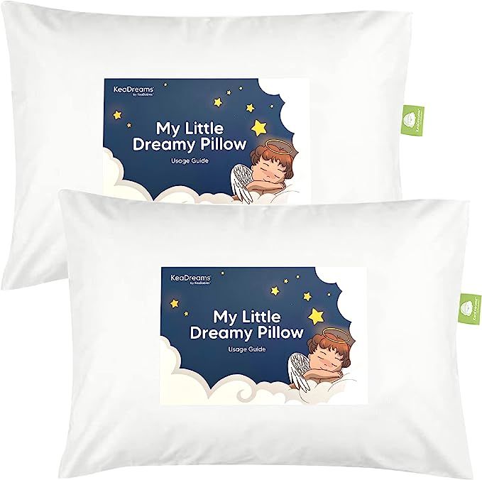 2-Pack Toddler Pillow - Soft Organic Cotton Toddler Pillows for Sleeping - 13X18 Small Pillow for... | Amazon (US)