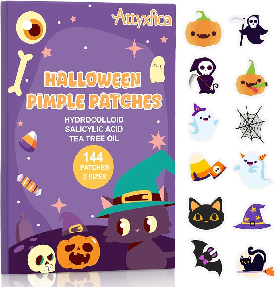Halloween Acne Pimple Patches Cute - 144 Count Hydrocolloid Pimple Patches for Face, Spot Treatme... | Amazon (US)