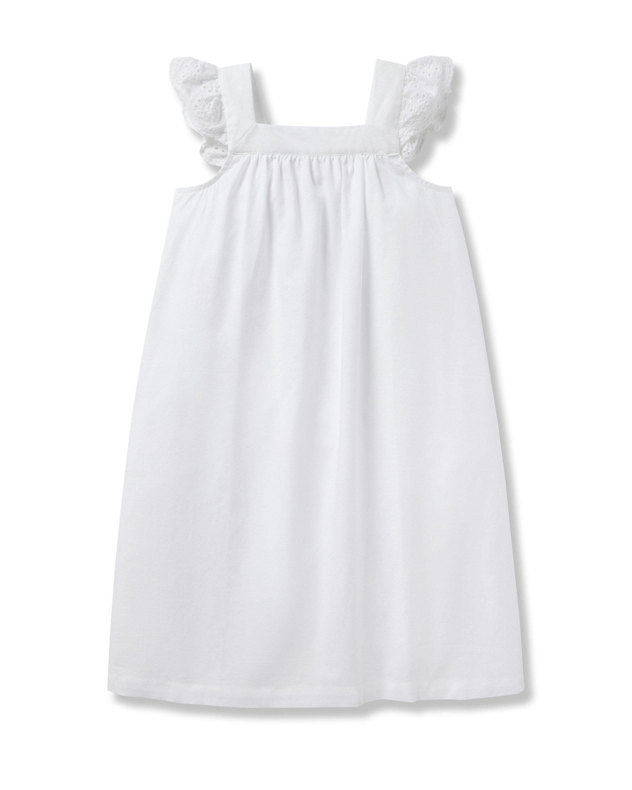Petite Plume | Girl's Twill Clara Nightgown in White - White / 6-12m | Janie and Jack