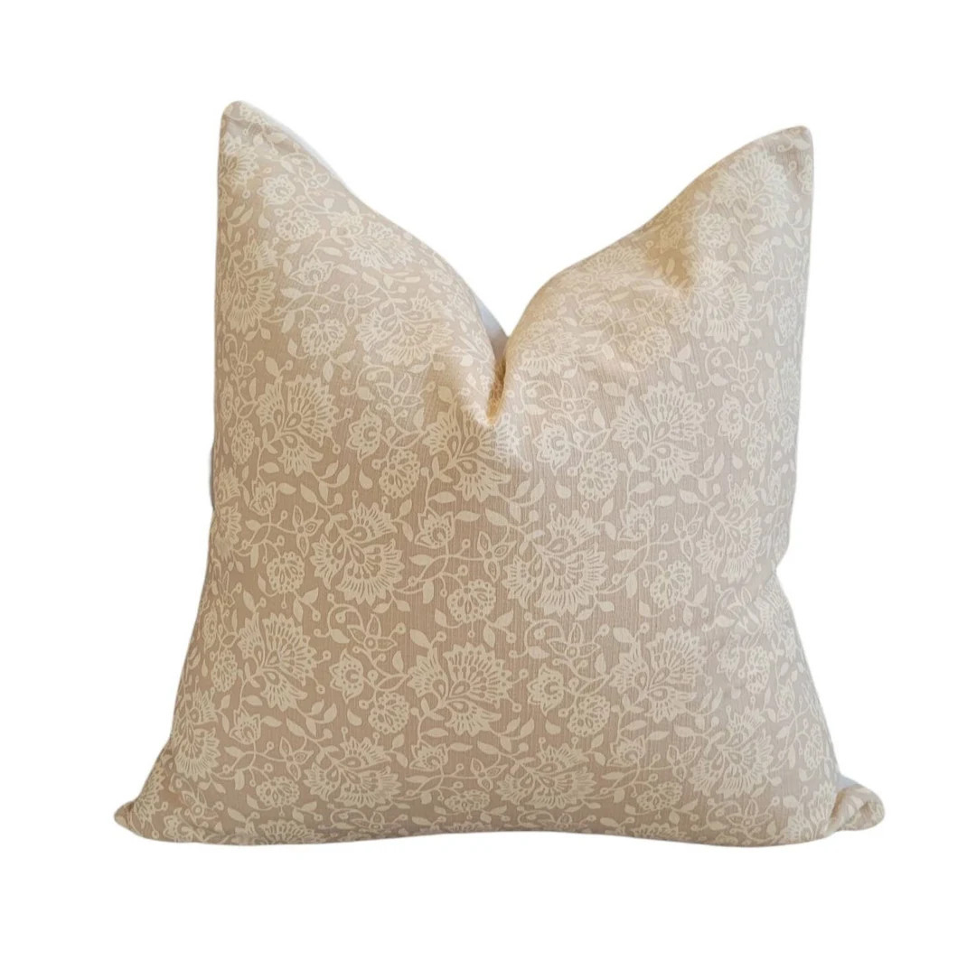 ADDISYN || floral pillow cover - Cream | Etsy (US)