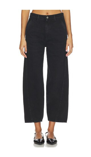 Icon Denim Juno Wide Leg Jeans in Black. - size 26 | Revolve Clothing (Global)