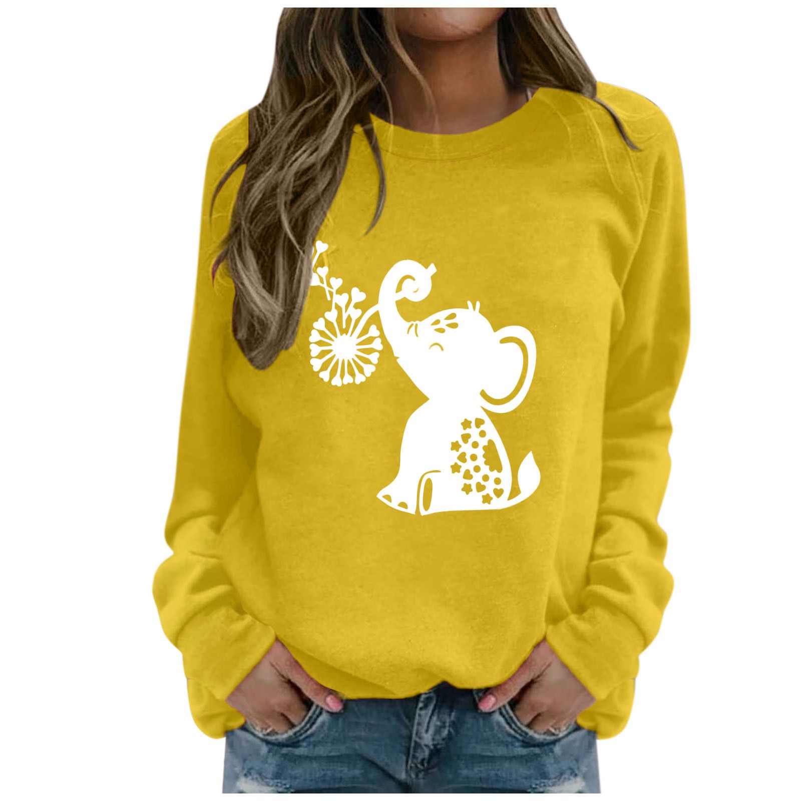 Sayhi Womens Sweatshirts no Hood Oversized Graphic Shirts for Women Christmas Print Classic Long ... | Walmart (US)