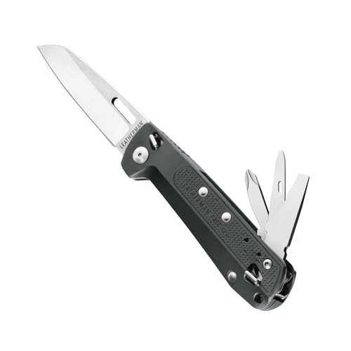 LEATHERMAN, FREE K2, Folding Pocketknife, 8-in-1 Multi-tool for Everyday Carry (EDC), Home & Outdoors, Made in USA, Gray (K2) | Amazon (US)