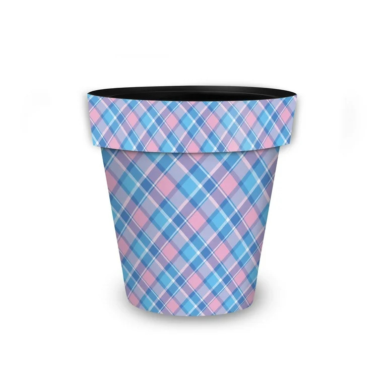 Briarwood Lane Pink and Blue Plaid Small Planter | Walmart (US)