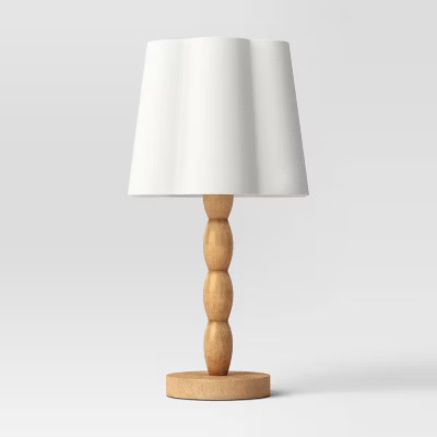 Turned Wood Table Lamp with Scalloped Shade - Room Essentials™ | Target