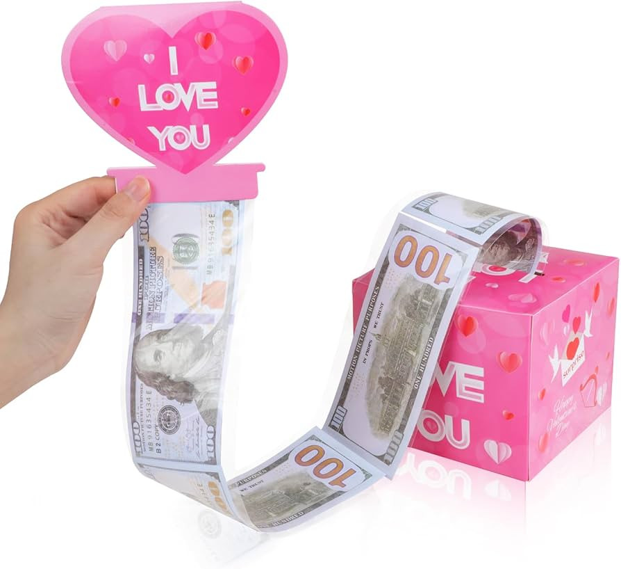 Himitimi Mother's Day Money Box for Cash Pull, Pink Money Pull Box Surprise Money Box for Cash Gi... | Amazon (US)