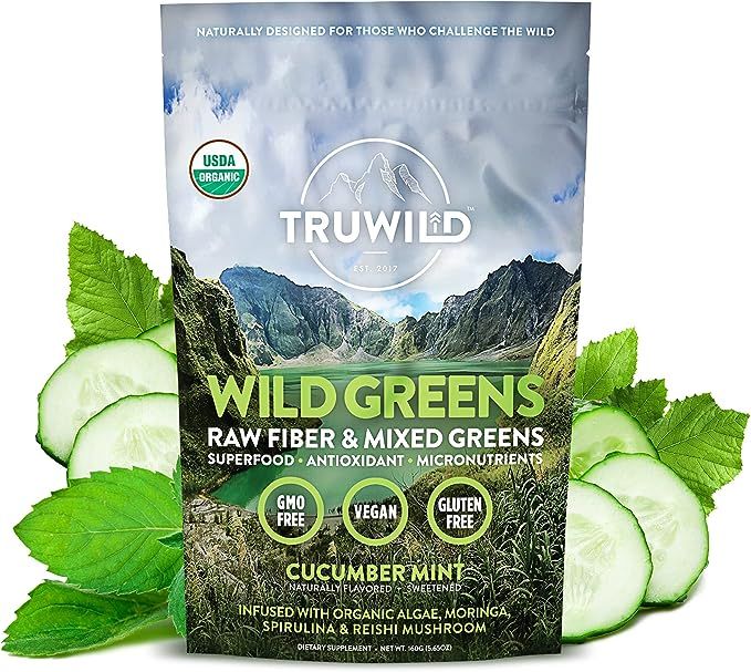 TRUWILD Organic Wild Greens Powder – Vegan Non GMO Superfoods w/ Natural Immune + Stress + Dige... | Amazon (US)