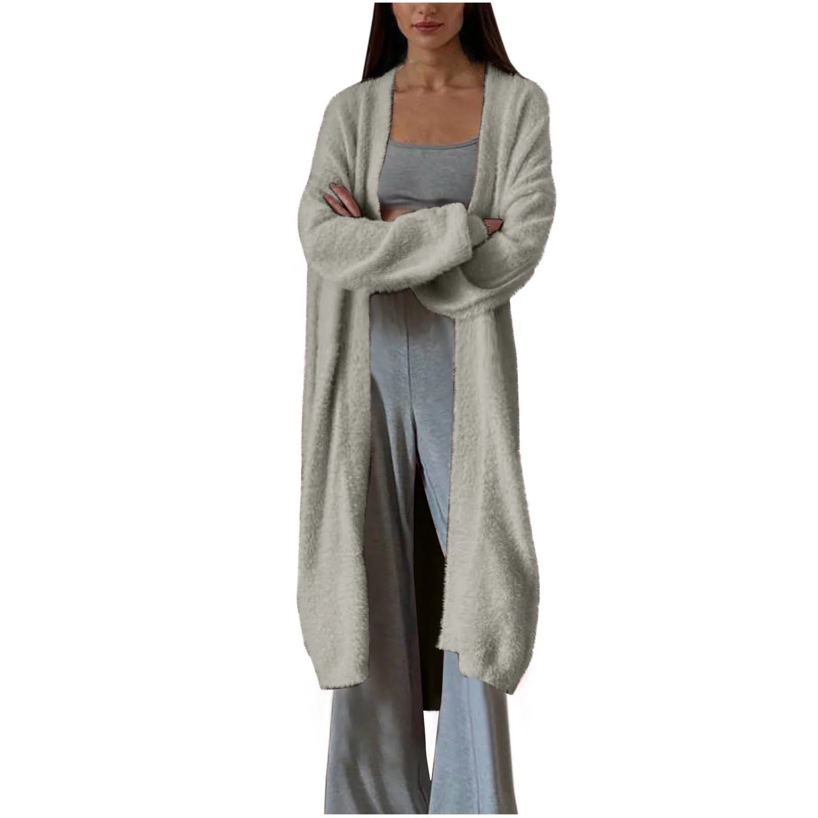 SwiftWear Womens Fuzzy Long Cardigans Cozy Long Sleeve Open Front Cardigan Sweaters for Women wit... | Walmart (US)