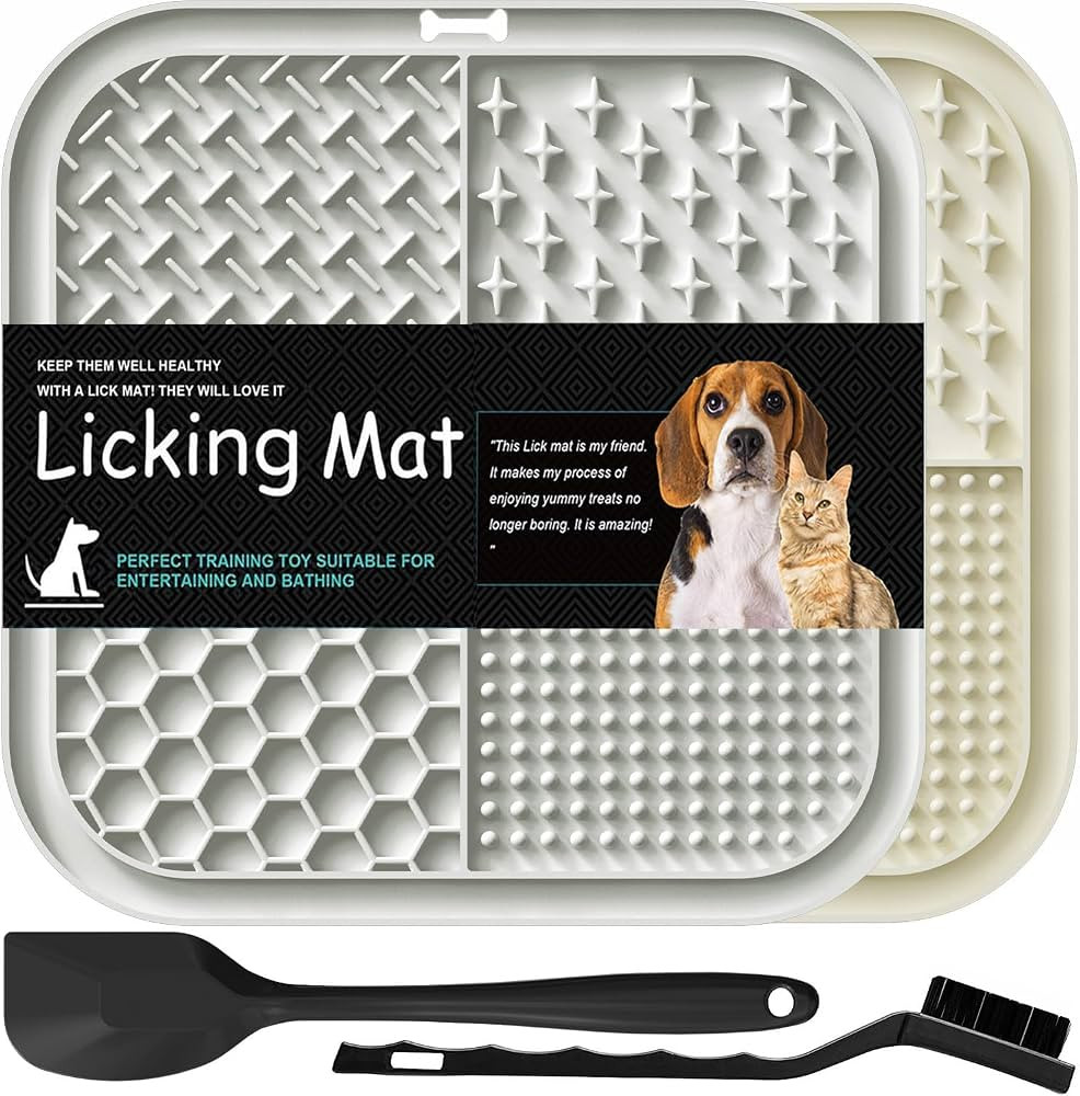 Lesipee Lot de 2 tapis à lécher pour chiens et chats - Passent au lave-vaisselle - Soulage l'an... | Amazon (FR)