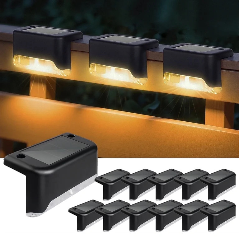 12 Pack Solar Deck Lights Outdoor, Solar Step Lights Waterproof LED Solar Lights for Outdoor Stai... | Walmart (US)