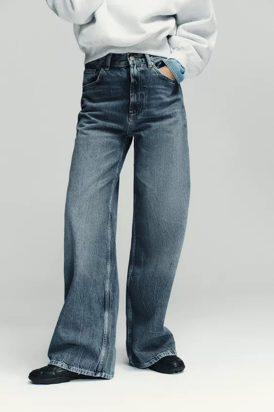 TRF EXTRA WIDE LEG HIGH WAIST JEANS | Zara Canada