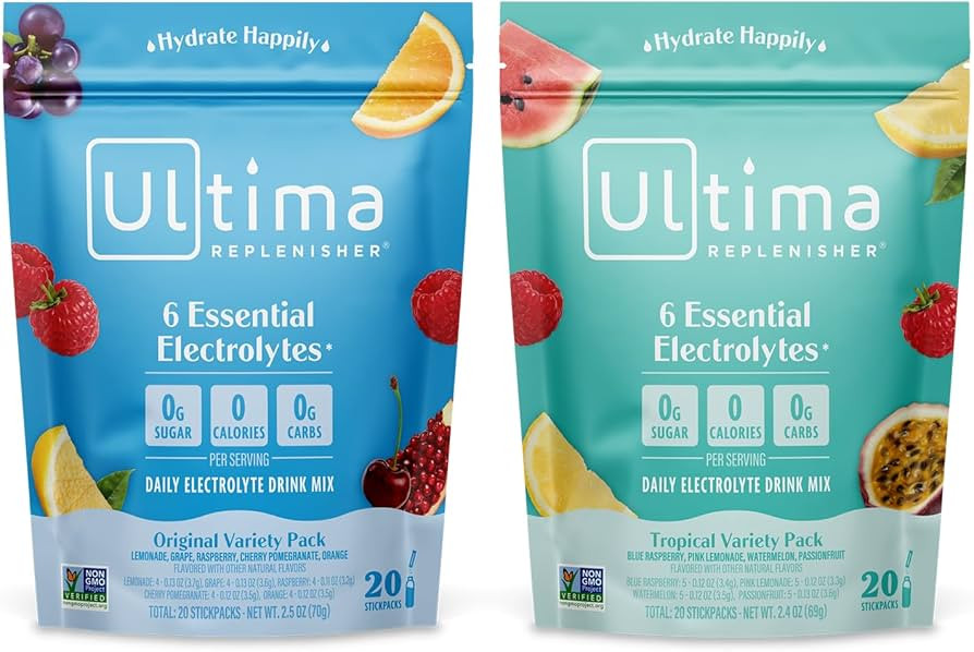 Ultima Replenisher Daily Electrolyte Powder Drink Mix – Tropical Variety and 5-Flavor Variety, ... | Amazon (US)