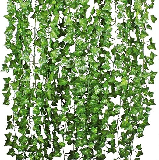 DearHouse 84 Feet 12 Strands Artificial Ivy Leaf Plants Vine Hanging Garland Fake Foliage Flowers... | Amazon (US)
