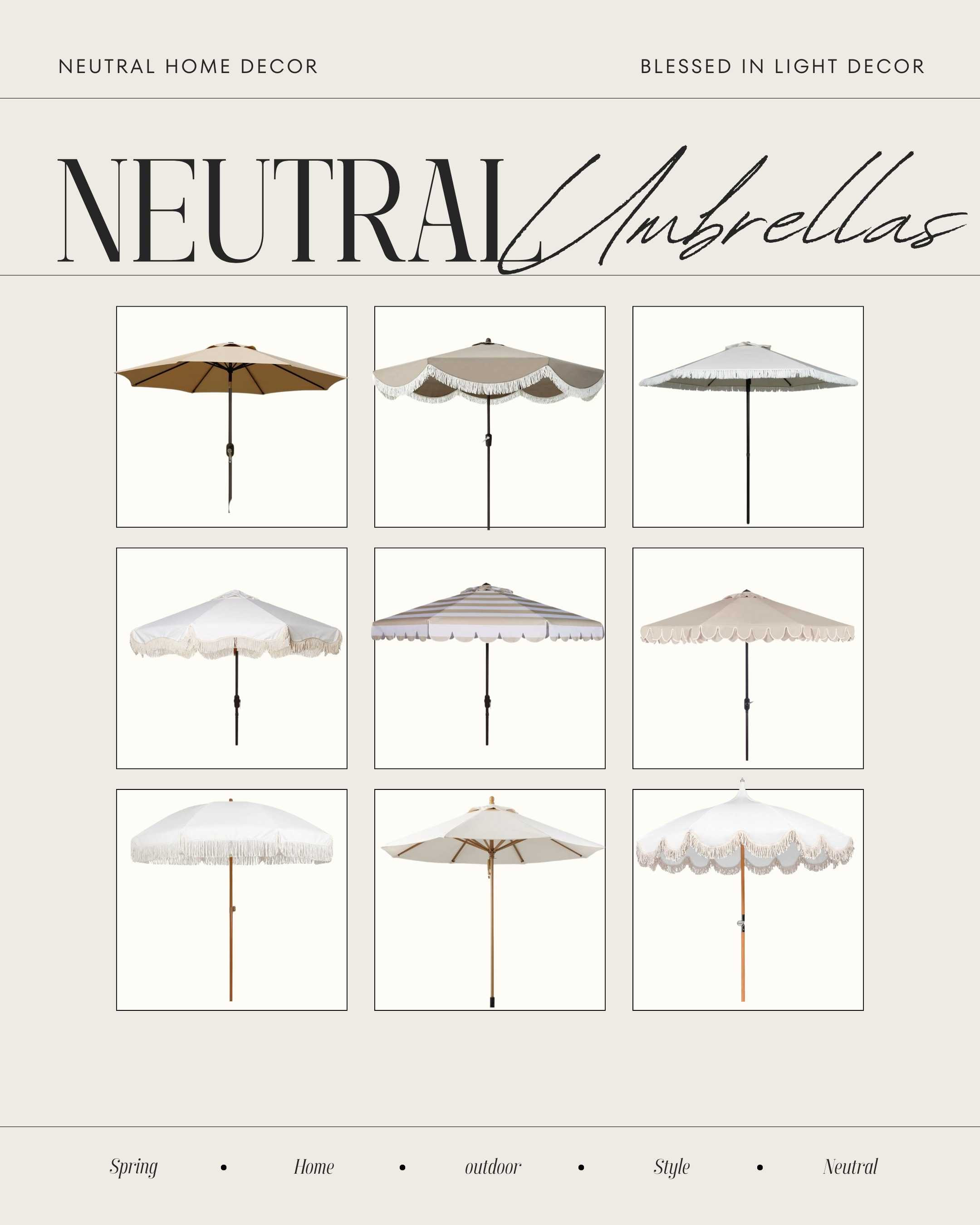 Neutral umbrellas for outdoor patio.#spring2024 #spring #springbreak #springsale #neutralstyle #neutraldecor #neutrals #outdoors #patio #amazonfinds #Amazon #walmart #walmartshopping #potterybarn #crate&barrel #westelm #luxurylifestyle 

#LTKsalealert #LTKSeasonal #LTKhome