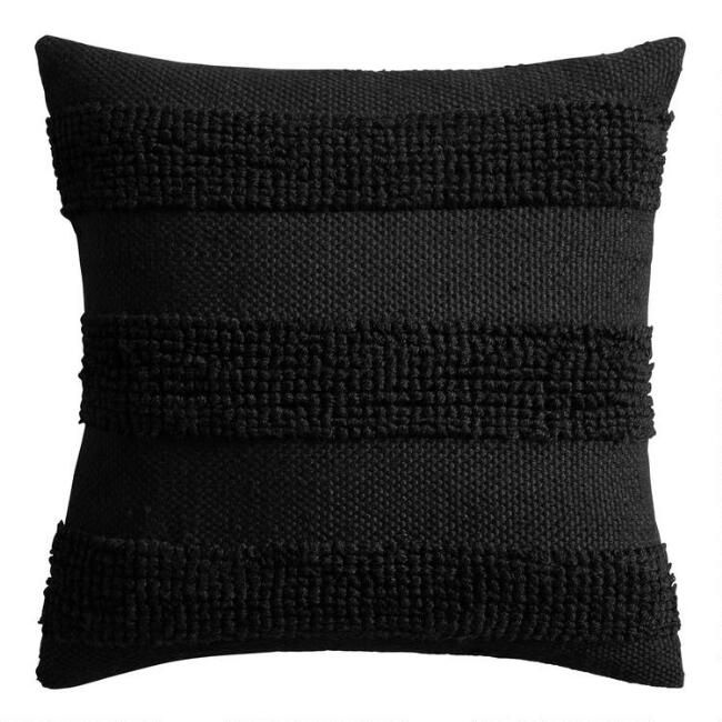 Tonal Loop Stripe Indoor Outdoor Throw Pillow | World Market