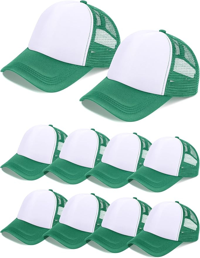 10 Pcs Sublimation Blank Trucker Hats Bulk Mesh Baseball Cap Polyester Mesh Trucker Hat for Men a... | Amazon (US)