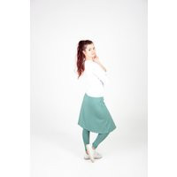 Yoga Olive Leggings W Skirt For Women, Modest Activewear & Skirt, Sport 2-In-1 Skirted Activewear Jewish Tzniut | Etsy (US)