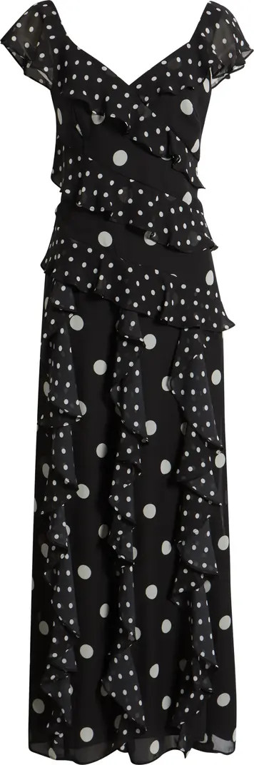 Eliza J Mixed Polka Dot Maxi Dress | Nordstrom | Nordstrom