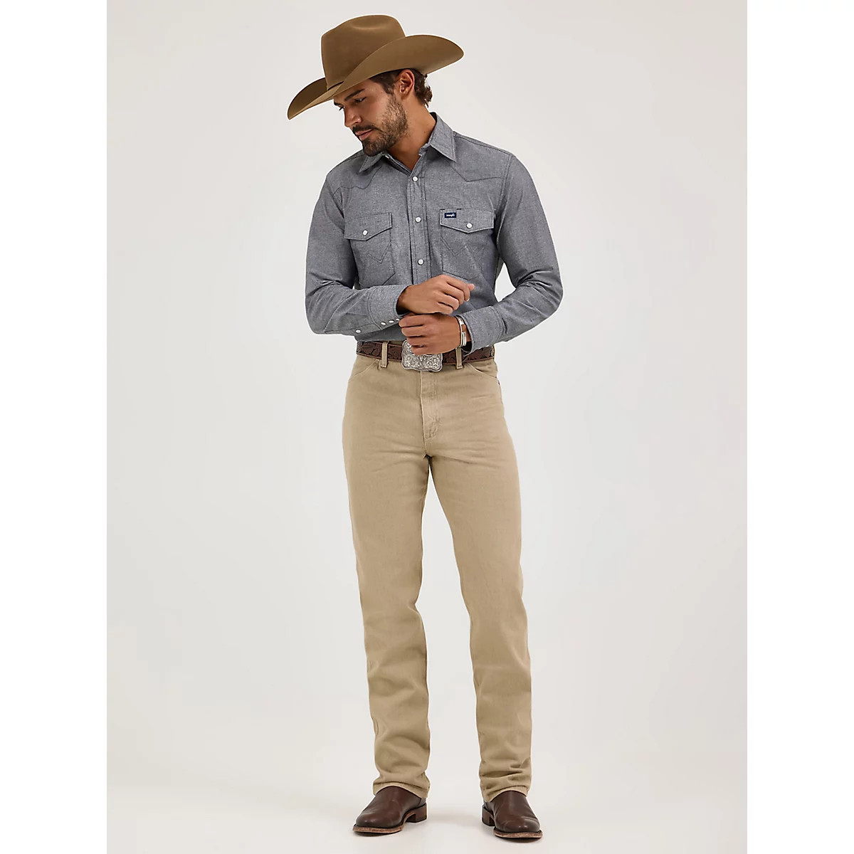 Wrangler® Cowboy Cut® Slim Fit Jean in Prewashed Tan | Wrangler