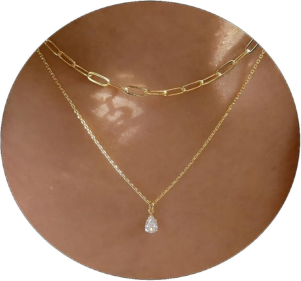 VIROMY Diamond Necklaces for Women 14k Gold Plated Dainty Gold Necklace Silver Necklace for Women... | Amazon (CA)