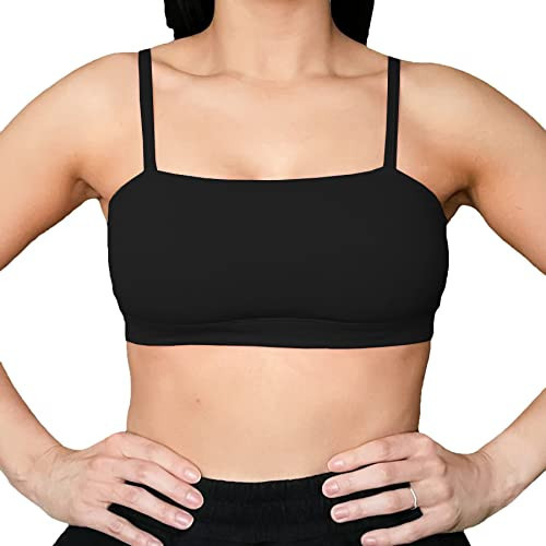 Aoxjox Women's Workout Bandeau Bras Training Fitness Running Yoga Crop Tank (Black, Medium) | Amazon (US)