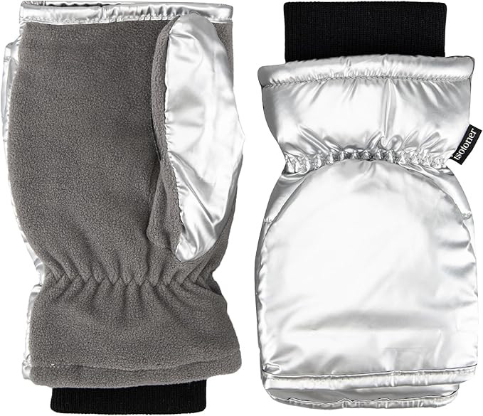 isotoner womens Water Repellent Touchscreen Iridescent Sleekheat Gloves and Flip Top Mittens | Amazon (US)