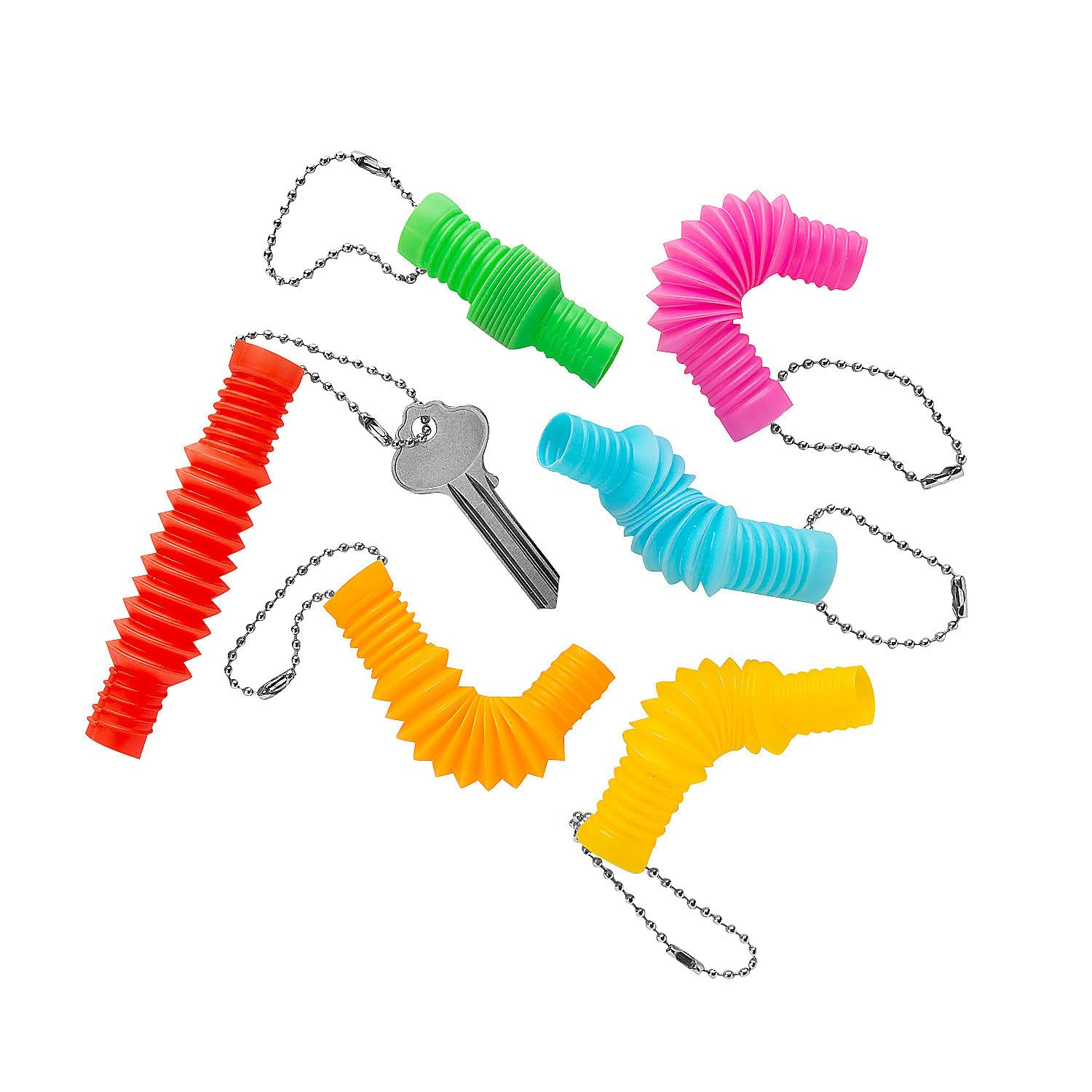 Fun Express 2 1/4" Bulk 48 Pieces Mini Pull-Tube Stretching Plastic Keychains | Amazon (US)