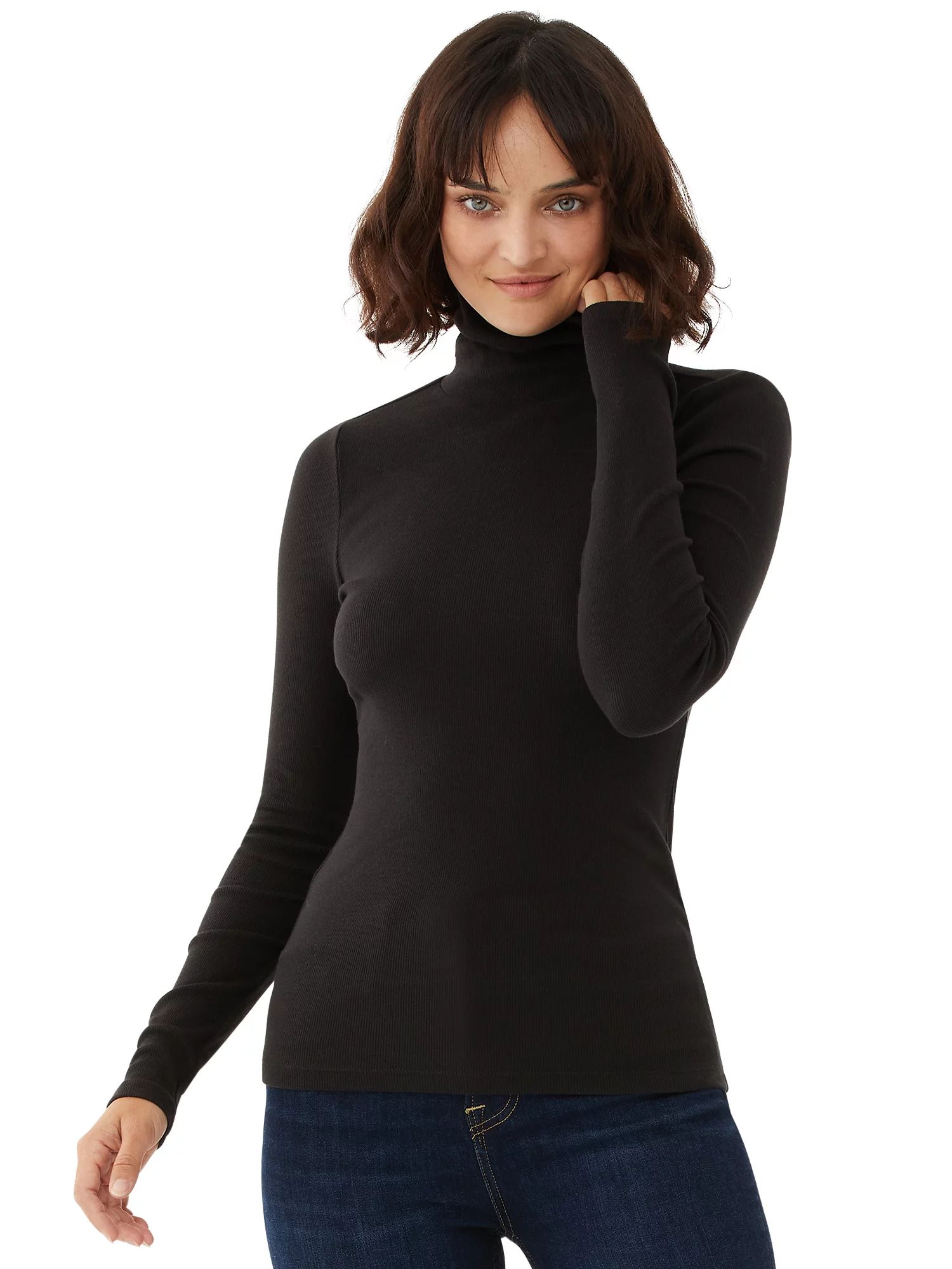 Free Assembly Women's Ribbed Turtleneck Top | Walmart (US)