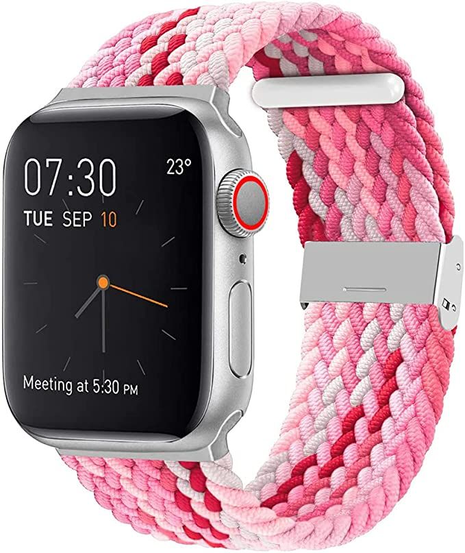 SIXRARI Braided Solo Band Compatible with Apple Watch 42mm 44mm 45mm 49mm, Soft Stretch Loop with... | Amazon (US)