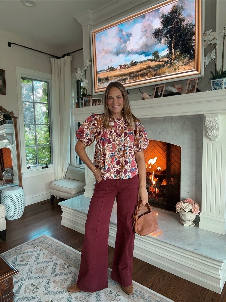 Can’t get enough of these new arrivals from Social Threads! This puff sleeves patterned top is perfect for fall! We paired it with burgundy pants and a leather brown bag to complete the look! 

#LTKOver40 #LTKMidsize #LTKSeasonal