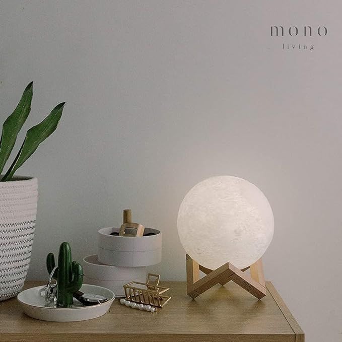 Moon Lamp 7.1", Mono Living, LED Moon Night Light with Stand Remote Control Night Lamp for Kid Be... | Amazon (US)