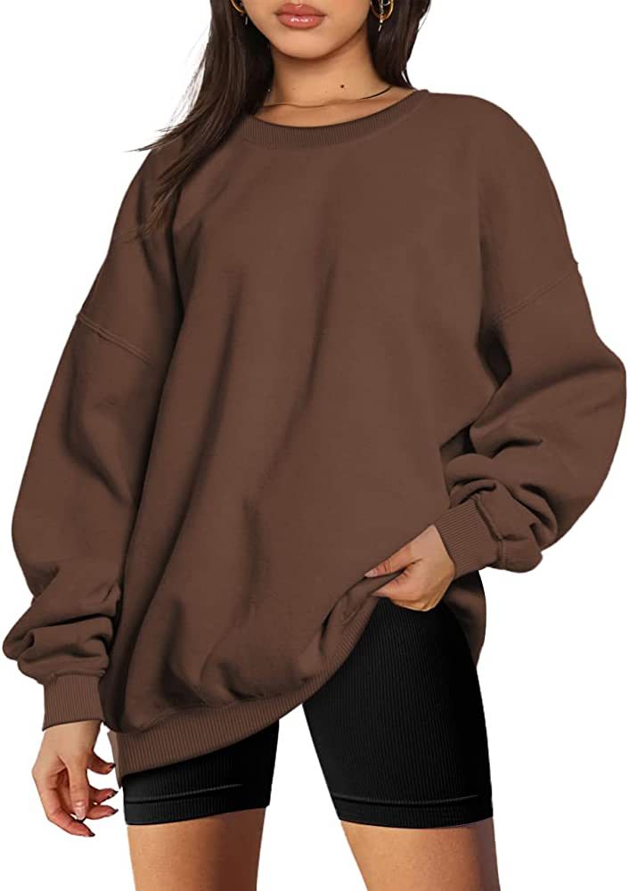 EFAN Women's Oversized Fleece Sweatshirts Long Sleeve Crew Neck Pullover Sweatshirt Casual Hoodie To | Amazon (US)