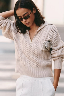 Varley Camello Long-Sleeve Wool Blend Top | Anthropologie (US)