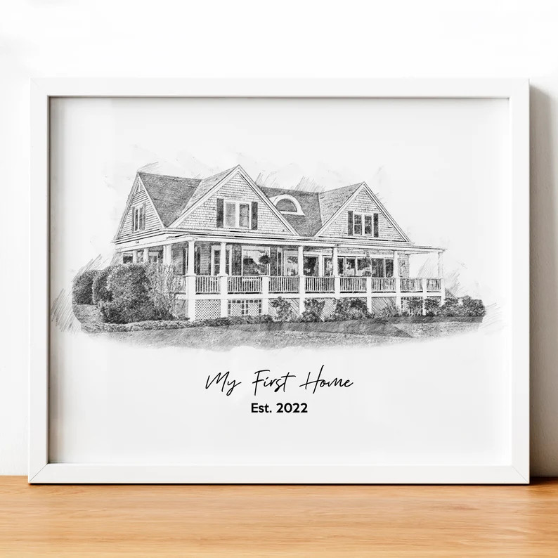 House Portrait, Custom Pencil House Sketch, Christmas Gift, Wedding Venue Sketch, Custom Home Por... | Etsy (US)