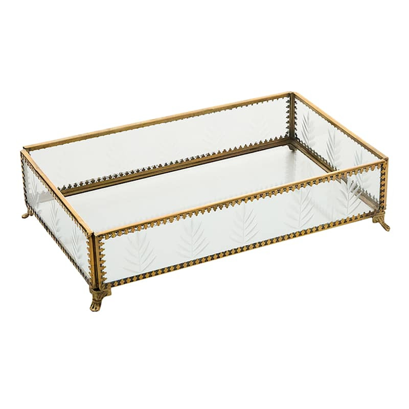 Gold Glass Tray, 10" | At Home