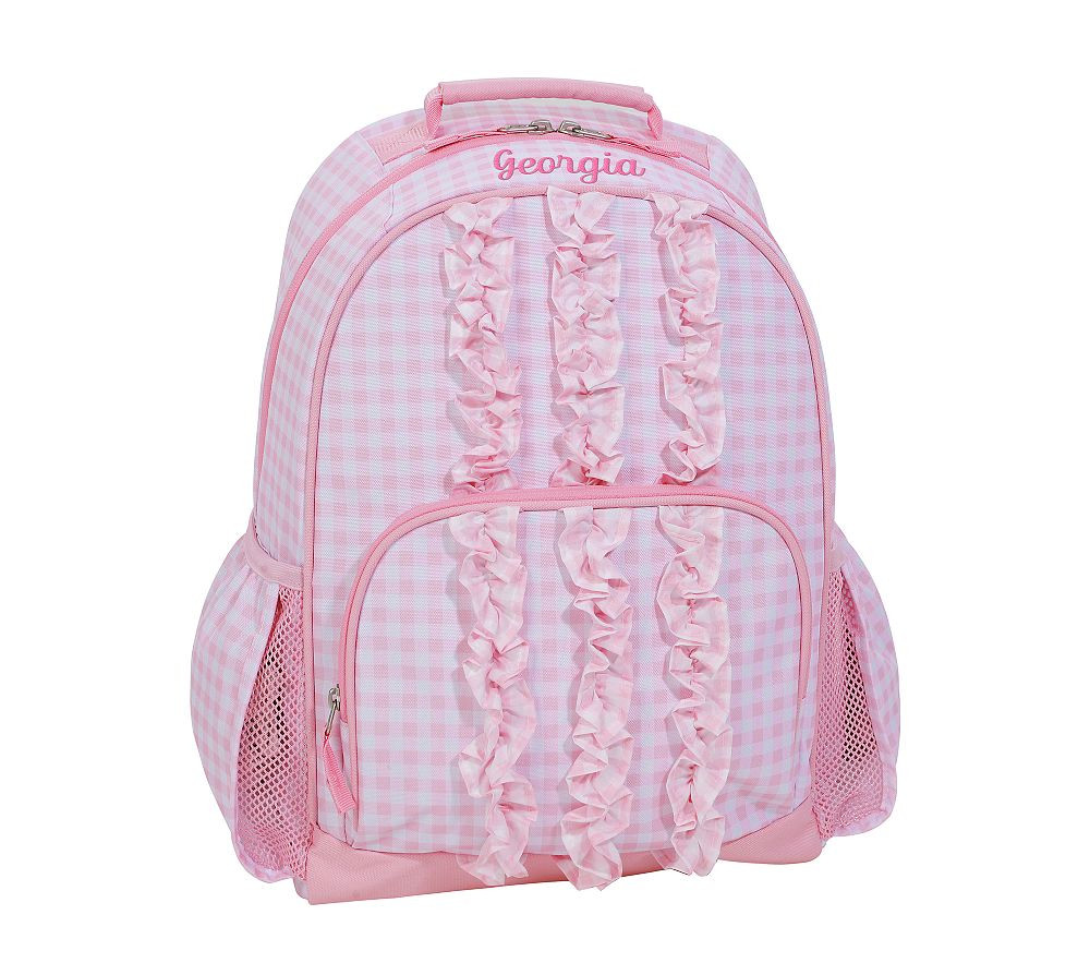 Ruffle Gingham Pink Mackenzie Backpack | Pottery Barn Kids
