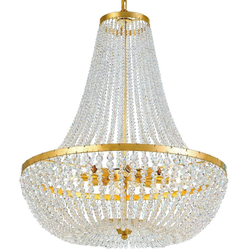 Crystorama Lighting Group 609 Rylee 8 Light 25" Wide Beaded Empire (Matte Black) | Bed Bath & Beyond