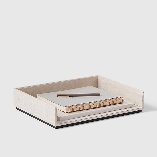Marie Kondo Harmony Linen Landscape Stacking Letter Tray | The Container Store